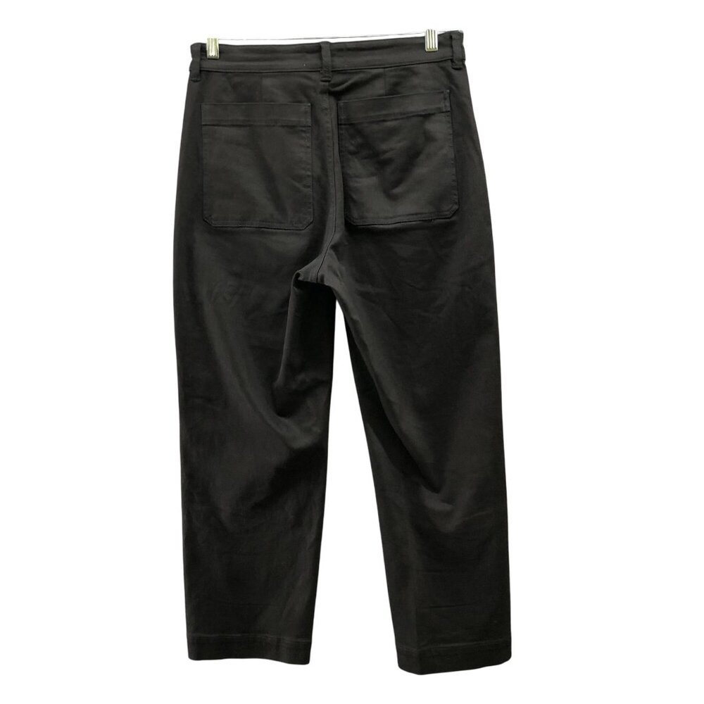 Everlane Cropped Straight Regular‎ Pants Womens 8 Black Stretch High Rise - Picture 2 of 10
